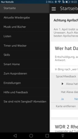 Element mit Amazon Alexa verbinden
