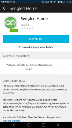 Aktiviere "Sengled Home".