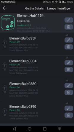 Dr&uuml;cke auf den Pfeil neben dem aktuellen Hub.